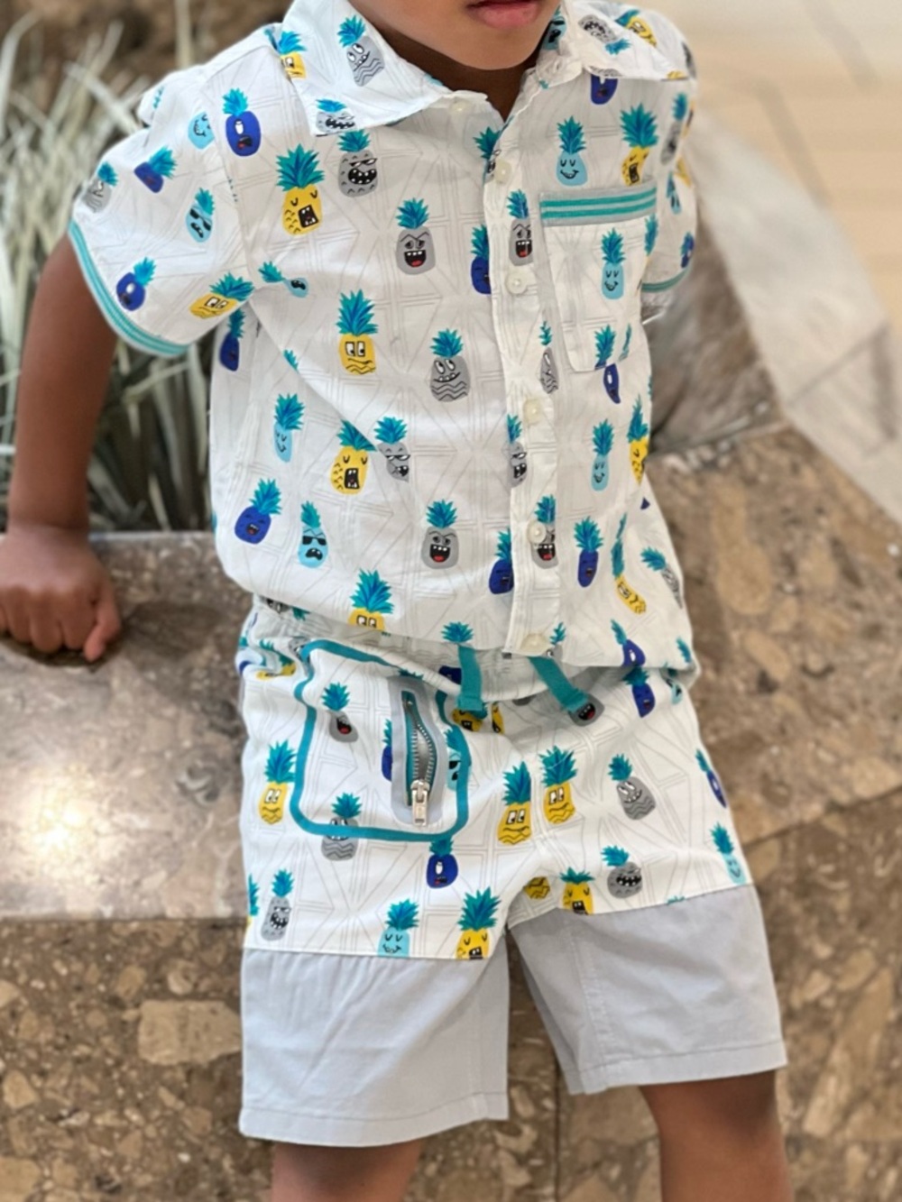 Boys Funny face Pineapple set